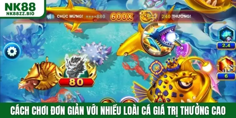 Cách chơi đơn giản với nhiều loài cá giá trị thưởng cao
